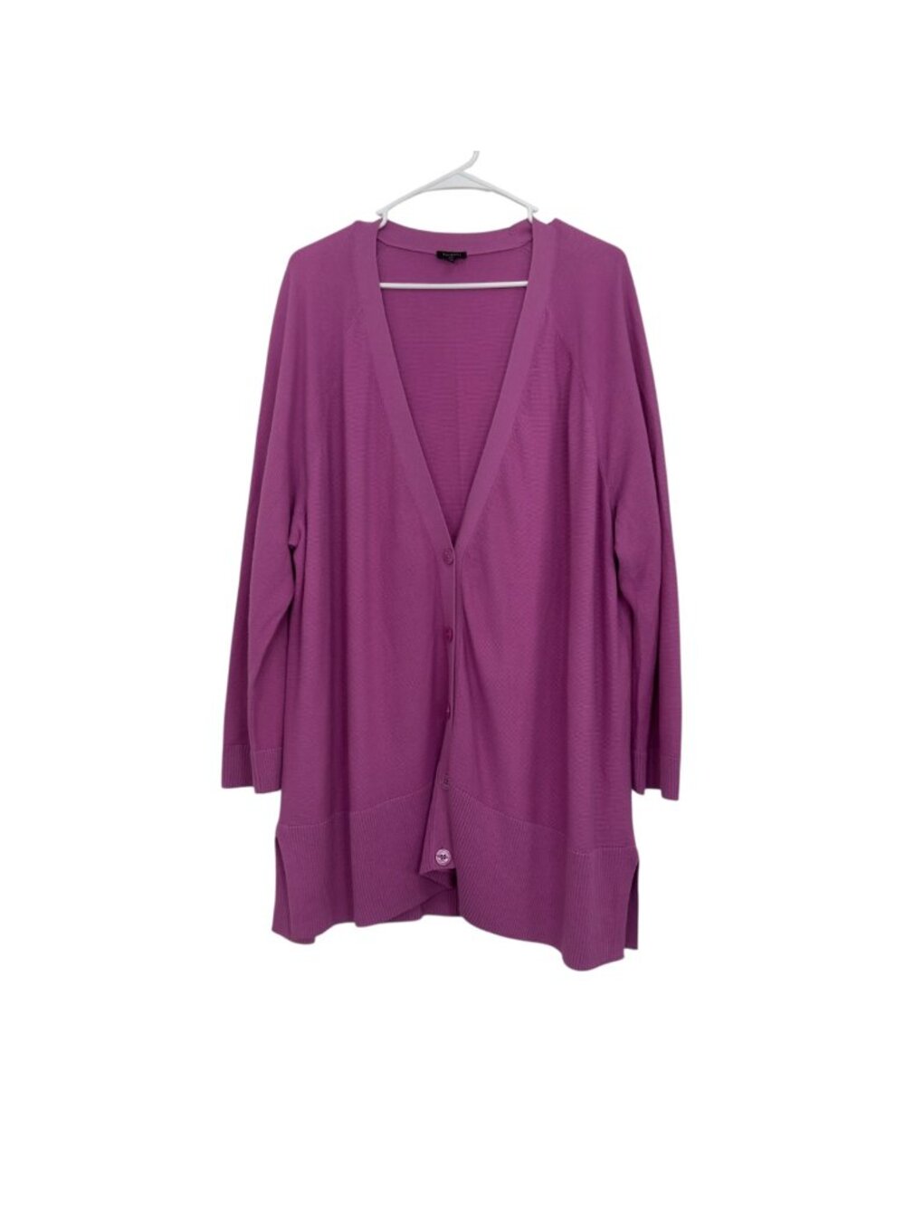 Talbots Womens Plus Size 3X Button Up Cardigan Sweater Light Purple Cotton/Rayon